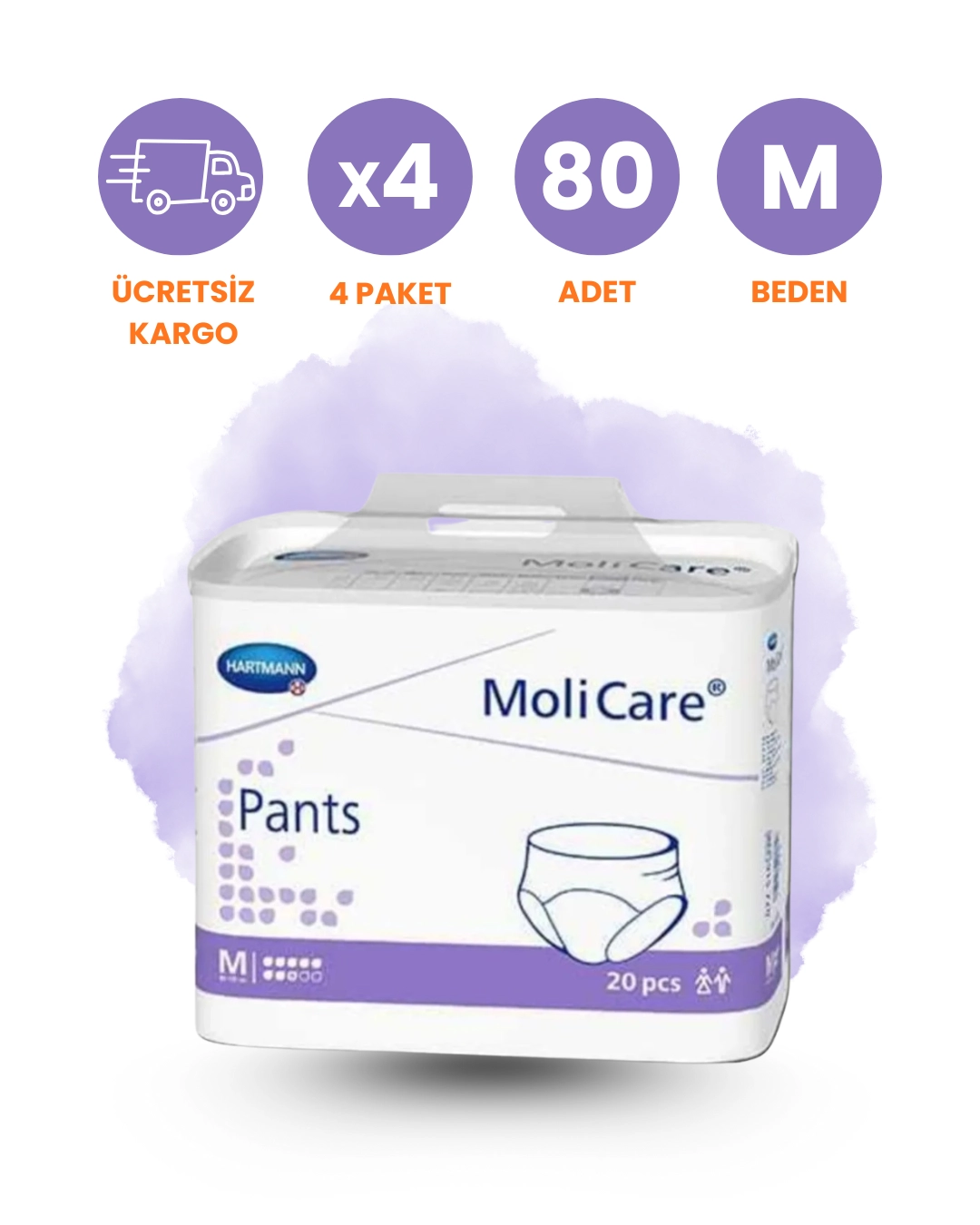 Molicare Emici Külot Hasta Bezi 8 Damla (M) 80 Adet