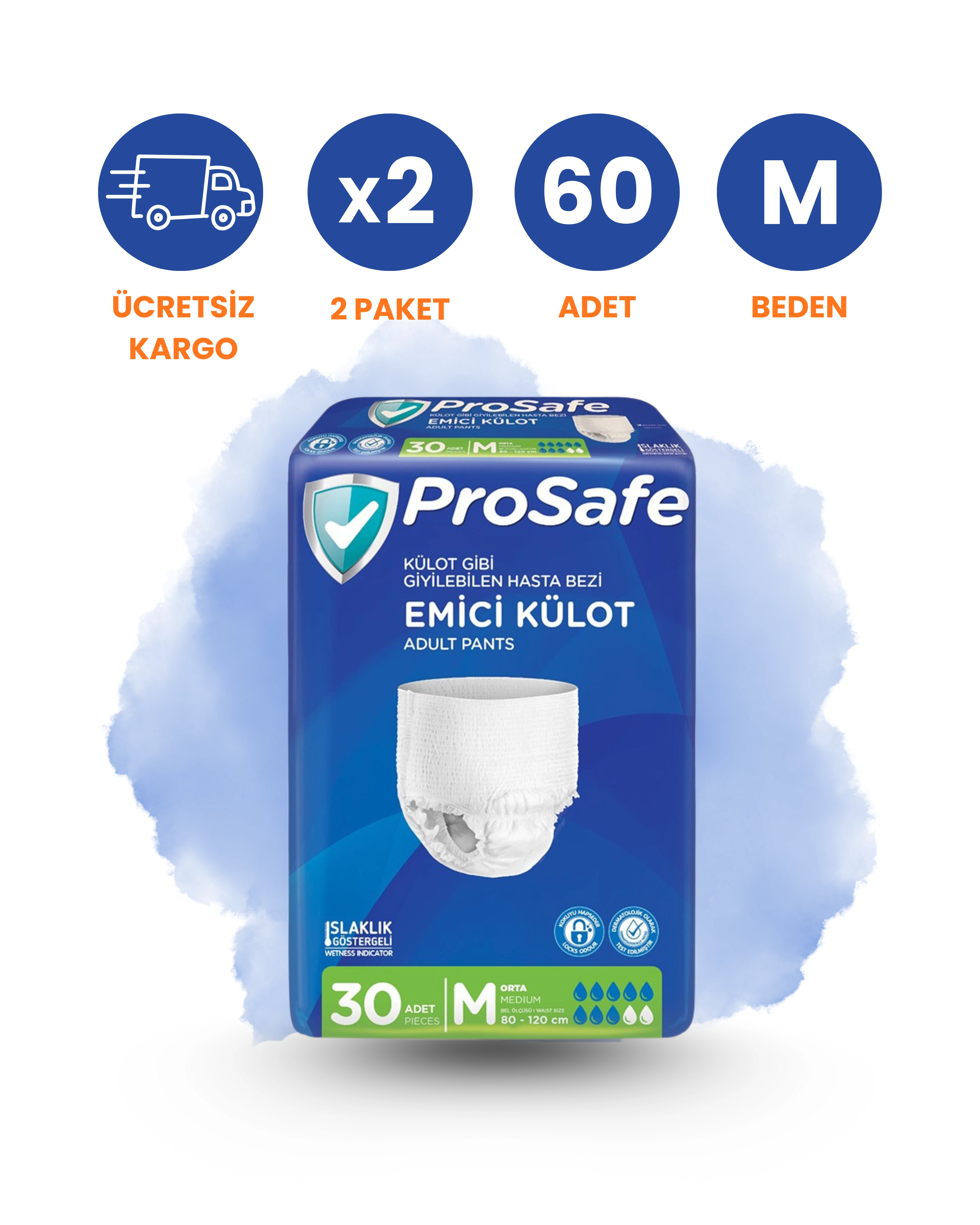 Prosafe Emici Külot Hasta Bezi (M) 60 Adet