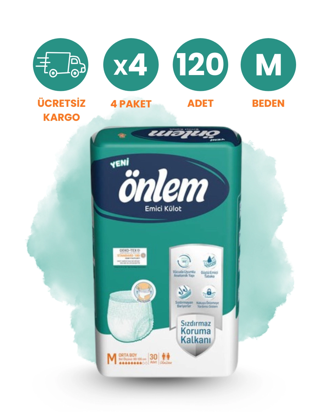 Önlem Külotlu Hasta Bezi Emici Külot (M) 120 Adet