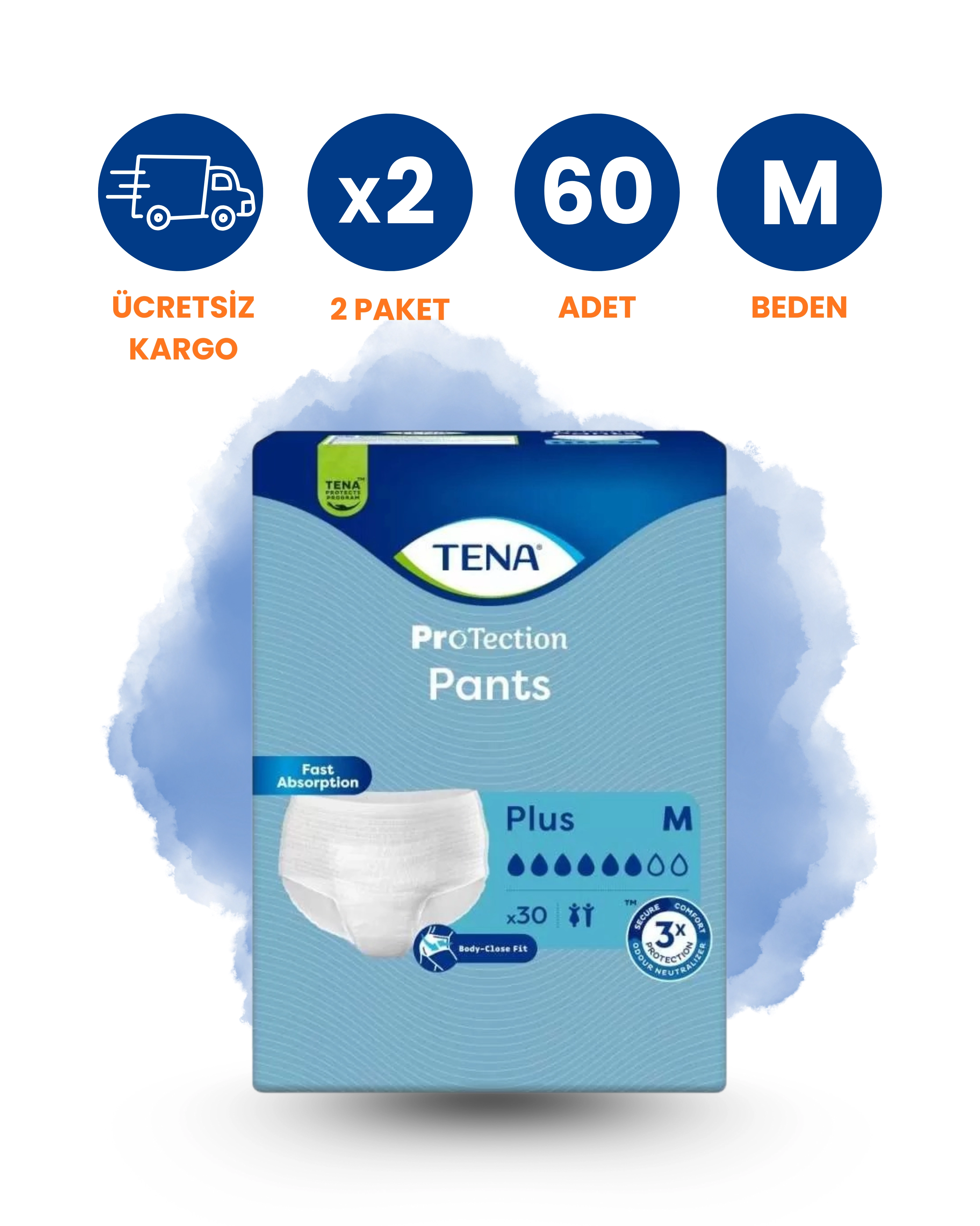  Tena Emici Külot Plus 6 Damla (M) 60 Adet