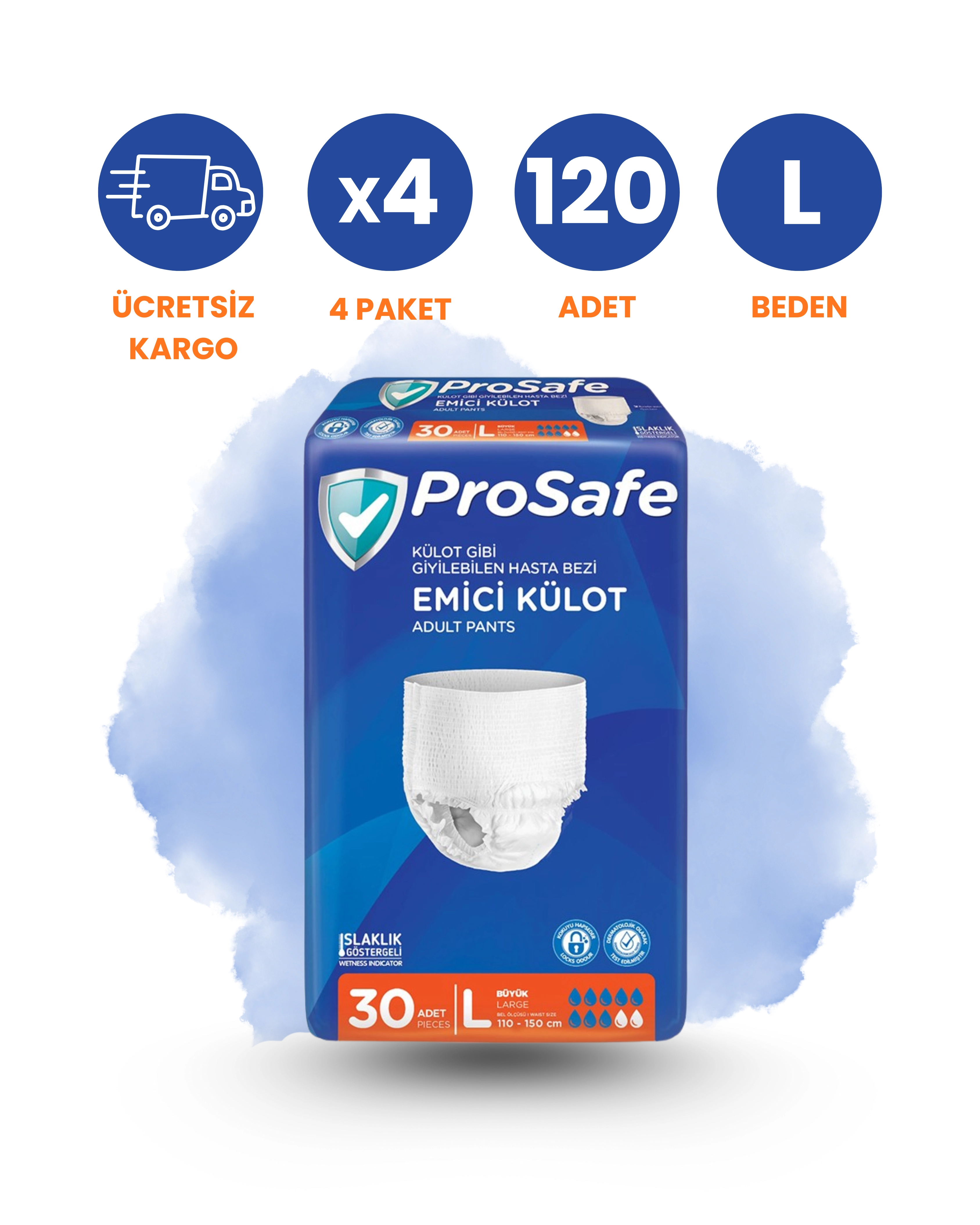 Prosafe Emici Külot Hasta Bezi (L) 120 Adet