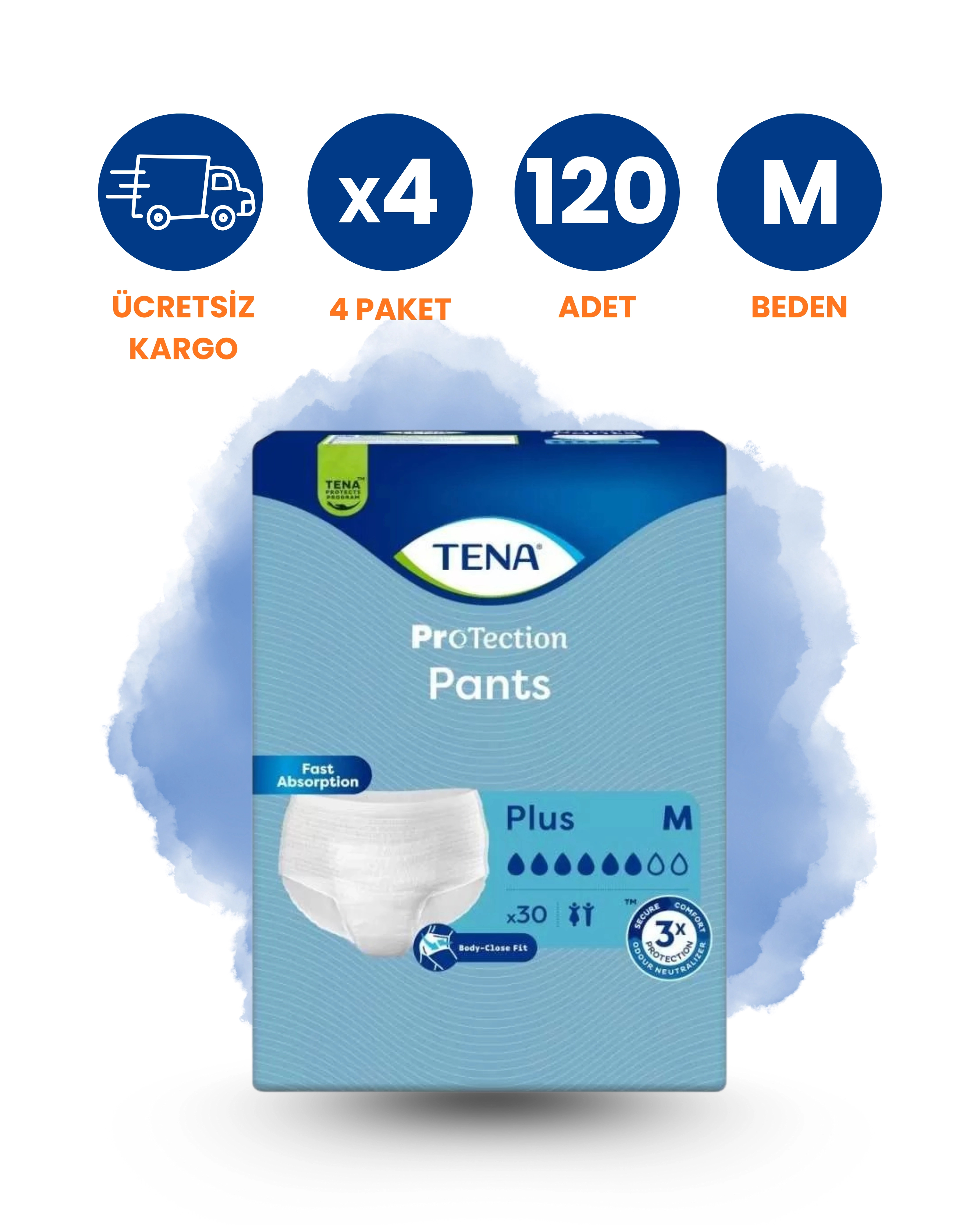 Tena Emici Külot Plus 6 Damla (M) 120 Adet