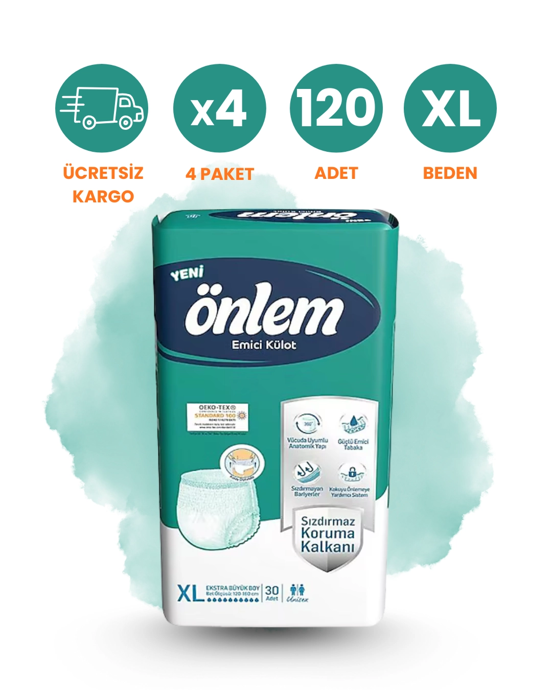 Önlem Külotlu Hasta Bezi Emici Külot (XL) 120 Adet