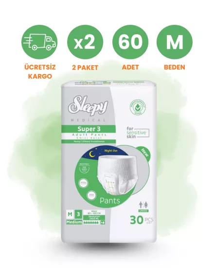 Sleepy Süper Emici Külot 8 Damla (M) 60 Adet