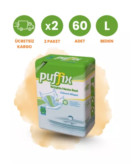 Puffix Bel Bantlı Hasta Bezi (L) 60 Adet