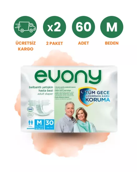 Evony Bel Bantlı Hasta Bezi (M) 60 Adet