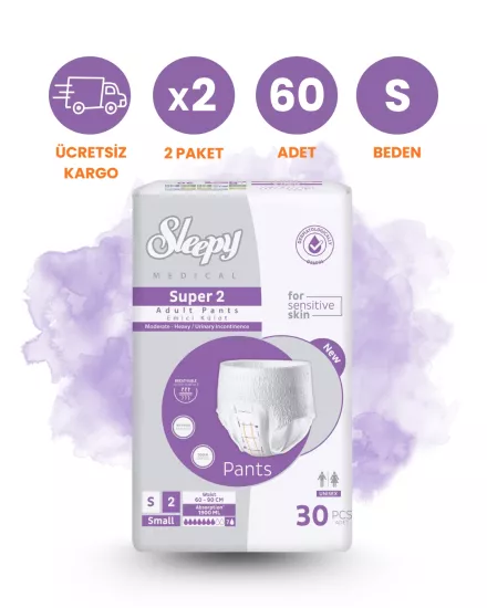Sleepy Süper Emici Külot 7 Damla (S) 60 Adet 