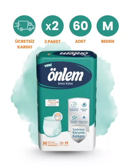 Önlem Külotlu Hasta Bezi Emici Külot (M) 60 Adet