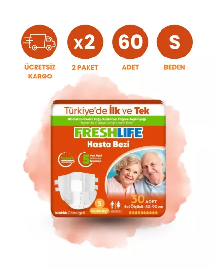 Freshlife Bel Bantlı Hasta Bezi (S) 60 Adet