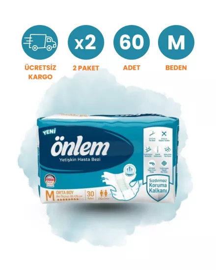 Önlem Bel Bantlı Hasta Bezi (M) 60 Adet