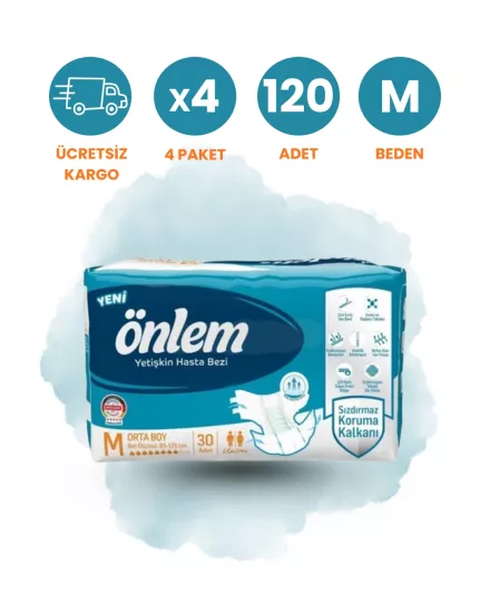 Önlem Bel Bantlı Hasta Bezi (M) 120 Adet