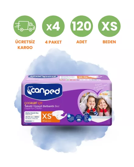 Canped Bel Bantlı Hasta Bezi (XS) 120 Adet