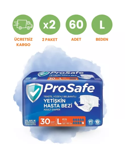Prosafe Bel Bantlı Hasta Bezi (L) 60 Adet