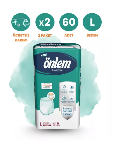  Önlem Külotlu Hasta Bezi Emici Külot (L) 60 Adet