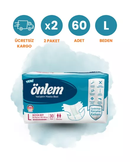 Önlem Bel Bantlı Hasta Bezi (L) 60 Adet