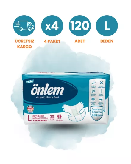 Önlem Bel Bantlı Hasta Bezi (L) 120 Adet