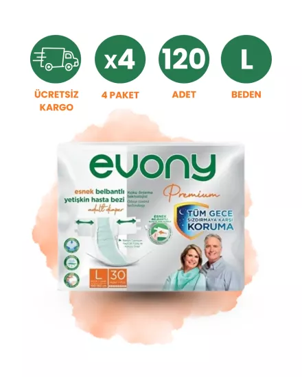 Evony Bel Bantlı Hasta Bezi (L) 120 Adet