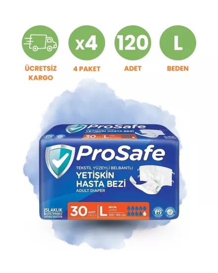 Prosafe Bel Bantlı Hasta Bezi (L) 120 Adet 