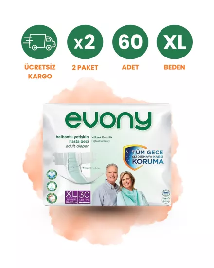 Evony Bel Bantlı Hasta Bezi (XL) 60 Adet
