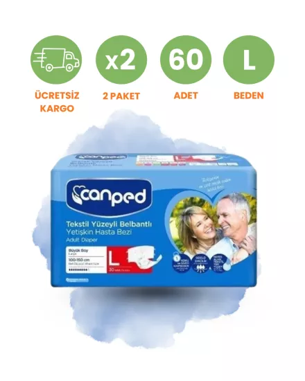 Canped Bel Bantlı Hasta Bezi (L) 60 Adet
