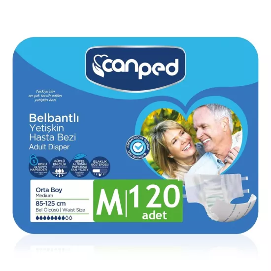 Canped Bel Bantlı Hasta Bezi (M) 120 Adet