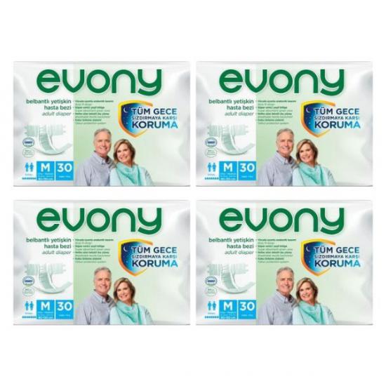 EVONY (M) Bel Bantlı Hasta Bezi 120 Adet