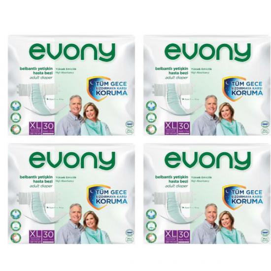 EVONY (XL) Bel Bantlı Hasta Bezi 120 Adet