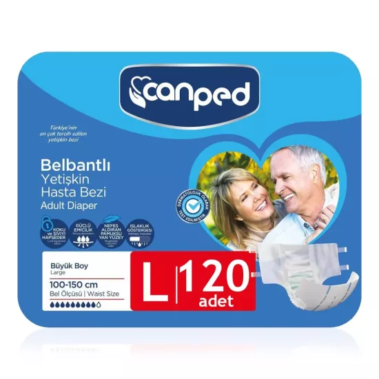 Canped Bel Bantlı Hasta Bezi (L) 120 Adet