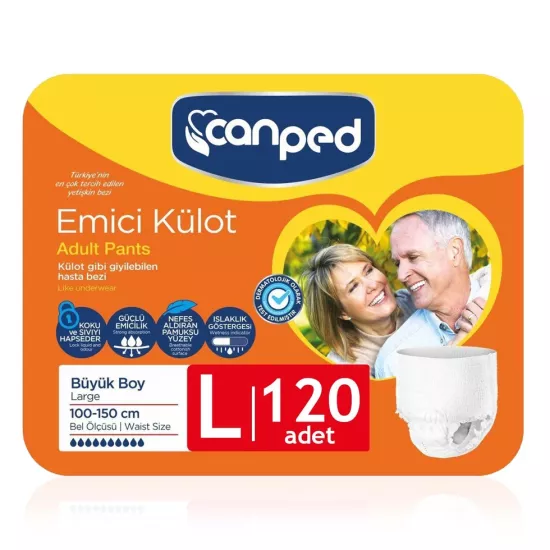 Canped Emici Külot Yetişkin Bezi (L) 120 Adet