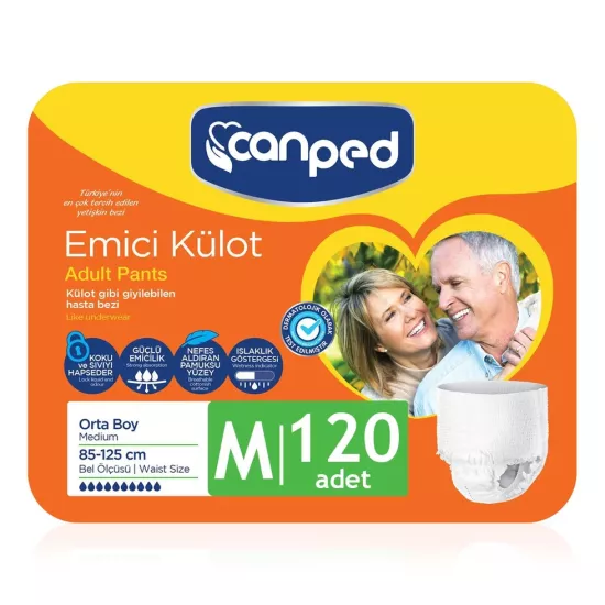 Canped Emici Külot Yetişkin Bezi (M) 120 Adet