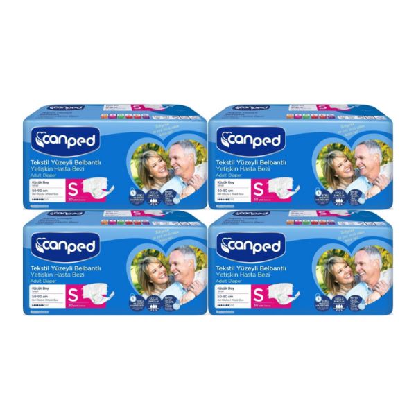 CANPED%20(S)%20Tekstil%20Yüzey%20Bel%20Bantlı%20Hasta%20Bezi%20120%20Adet