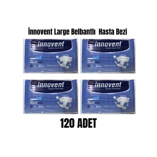 İNNOVENT%20(L)%20Bel%20Bantlı%20Hasta%20Bezi%20120%20Adet%20